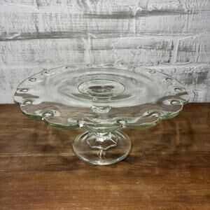 Vintage Teardrop Indiana Glass Cake Stand